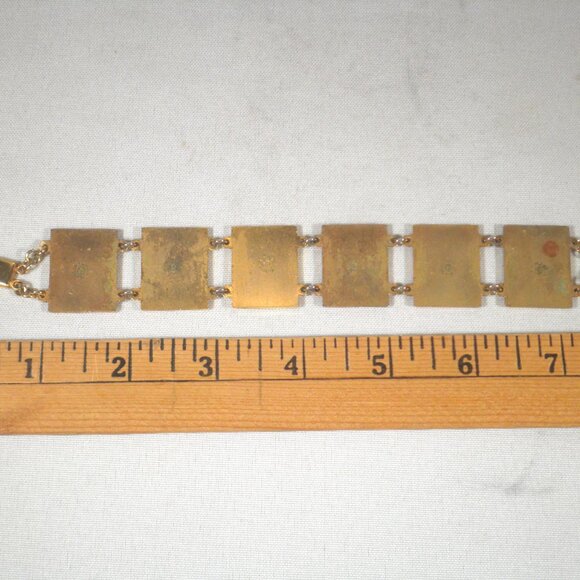 Vintage Robert Kuo Cloisonné Panel Bracelet - Picture 5 of 5